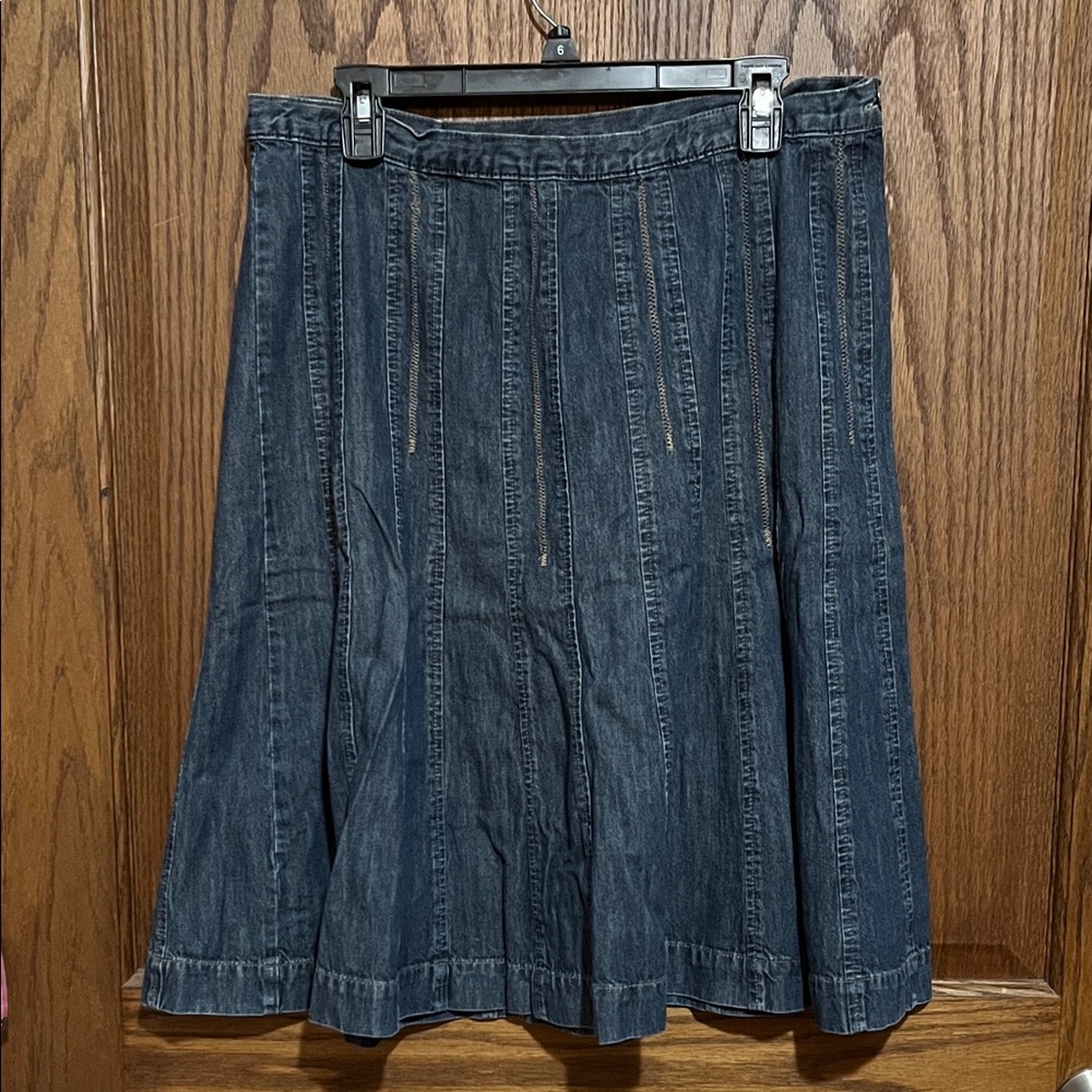 Christopher & Banks Dark Blue A-Line Skirt